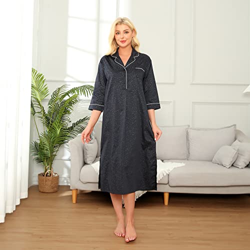 Richie House Women's Nightshirt Cotton Nightgown Sleepwear Pajama Dress RHW4059