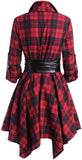 Richie House Womens Plaids Collared Long Sleeve Casual Shirt Top Dress RHW4081