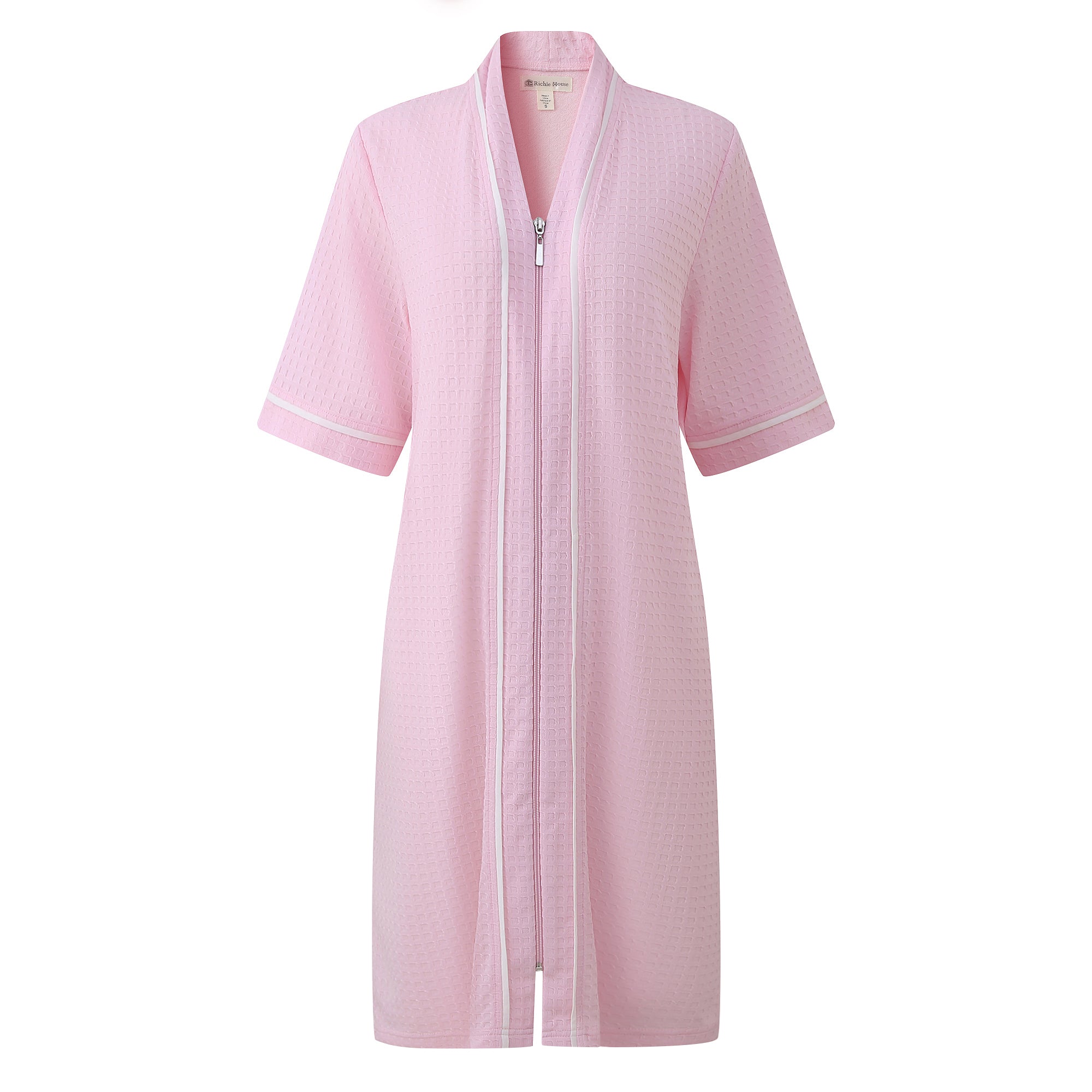Richie House Women's Button Front Duster Zip up Bathrobes Short Nightg Richie House USA Richie House Women's Button Front Duster Zip up Bathrobes Short Nightg Richie House USA