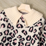 RH Kids Girls Winter Pullover Knitted Sweater Lapel Collar Thick Warm Coat 3-9Y RHK3002