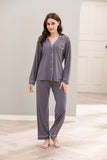 RH Women Pajamas Set Button Down Sleepwear Long Sleeve Long Pants Pj Set RHW4013