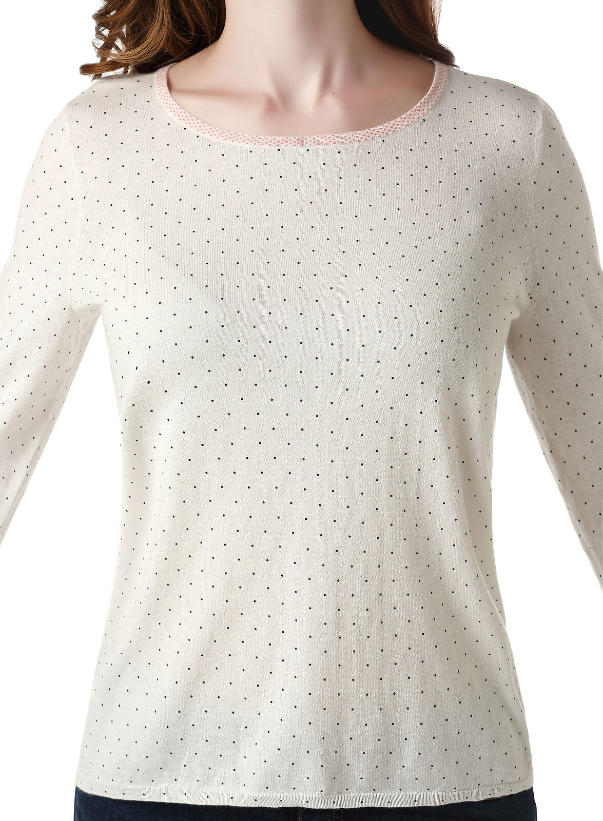 RH Women's Warm Polka Cotton Pullover Sweater Long Sleeve Top Blouse RH2048
