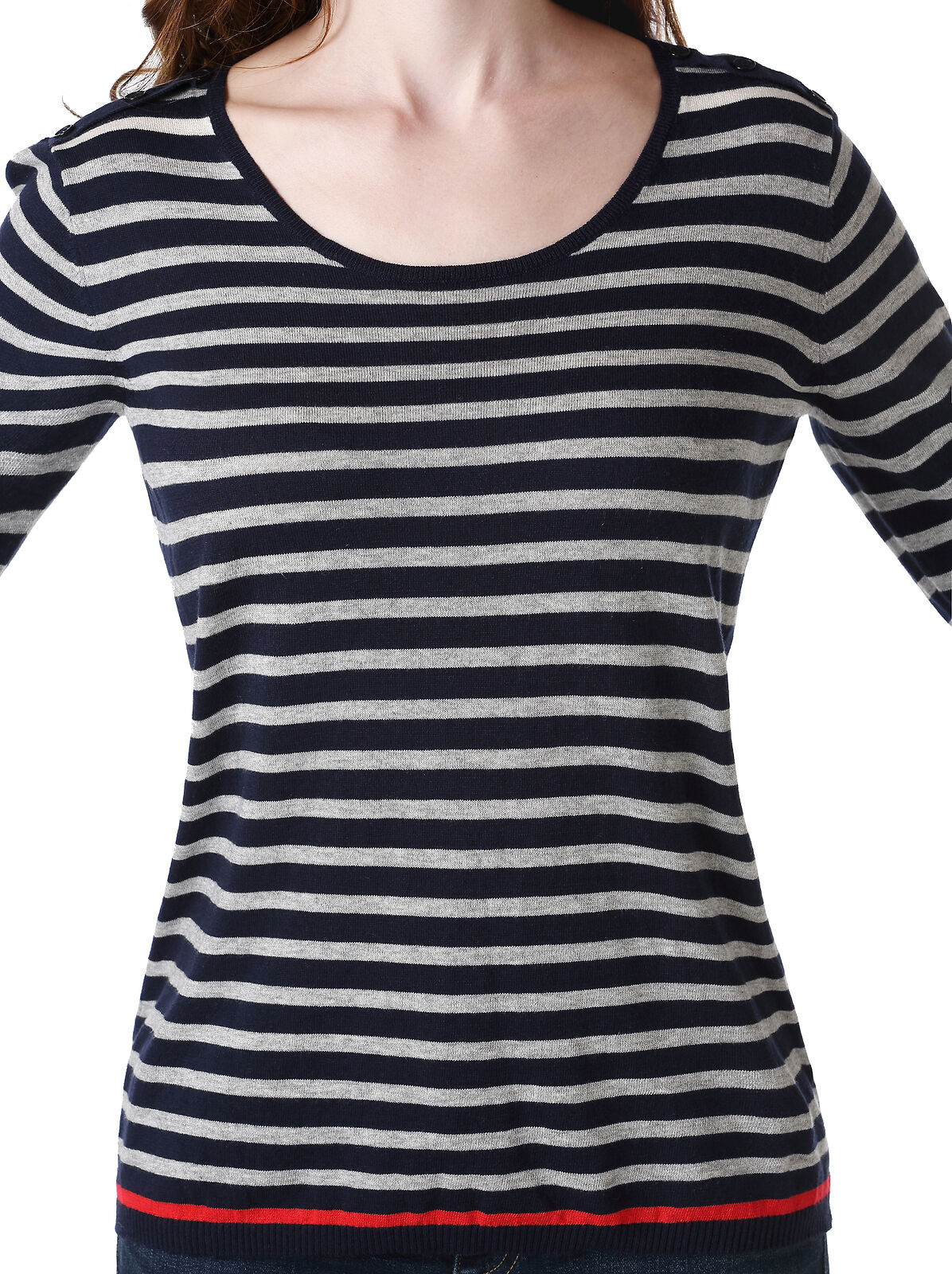 RH Women's Long Sleeve Striped Sweater Pullover Lightweight Top Outwear RH2052