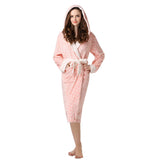 RH Ladies Polka Dressing Gown Fleece Robes Soft Cozy Lounge Bath Womens RHW2235