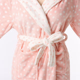 RH Ladies Polka Dressing Gown Fleece Robes Soft Cozy Lounge Bath Womens RHW2235