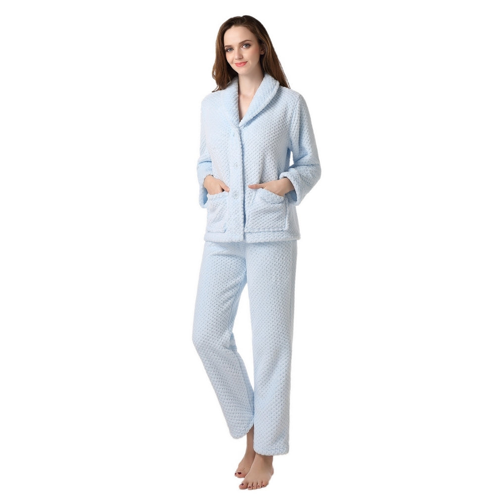 RH Women's Pajama Set Soft and Warm Fleece Two-Piece Set Lounge Sleep RHW2503
