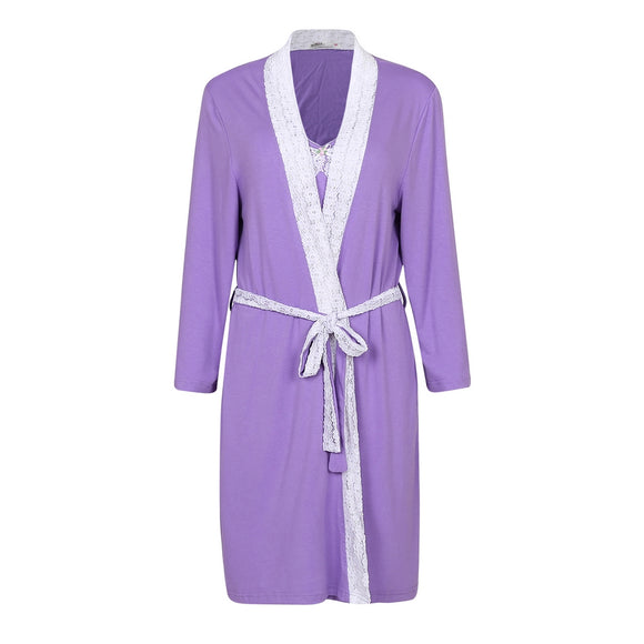 Richie House Women's Belted Lace Knit Two Piece Pyjama Set Bridesmaid Bath Lounge RHW2594