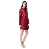 RH US Women's Nightgown Satin Nightshirt Button Sleepwear Pajama Dress RHW2788