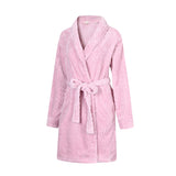 Richie House Women’s Above the Knee Pink Robe Collared Lounge Sleepwear Housecoat RHW2808