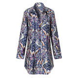 Richie House Women's Printed Satin Long Sleeve Dress Nightshirt Button Sleepwea PJ RHW2812