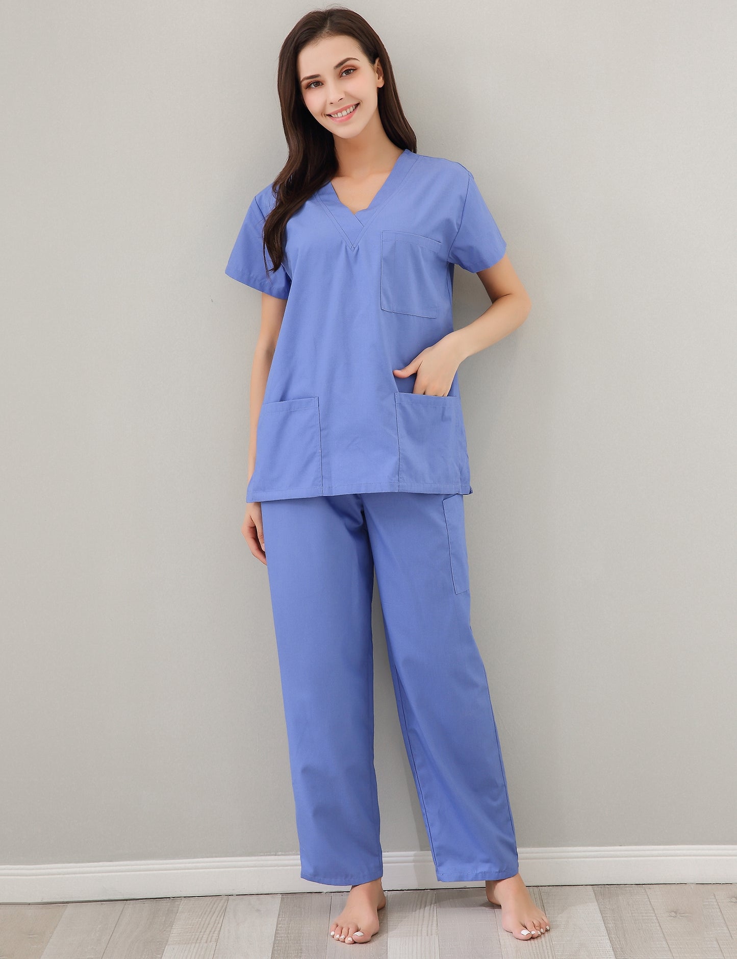 RH Women's Scrub Sets Uniform Medical Hospital Nursing V-Neck CargoPants RHW2847