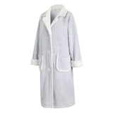 RH Warm Comfort Fleece Button Robe Dressing Gown Bath Lounge Housecoat RHW2877