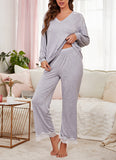 RH Women’s Pyjama Set Super-Soft Long Sleeve Top Pants Night Pajama RHW2927-A