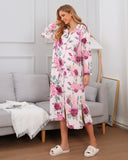 Richie House Women Soft and Warm Fleece Robe Bathrobe with Print Size S-3XL RHW4001