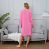 RH Womens Zipper Robes Half Sleeve Zip Front Knee Length Housecoat Dress RHW4010