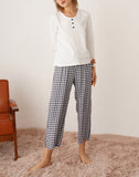 RH Women's Pajamas Sets Long Sleeve with Striped Pants Sleepwear Pj Set RHW4023