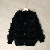 RH Women Long Sleeve Solid Fuzzy Open Front Cardigan Jacket Coat Outwear RHW4027