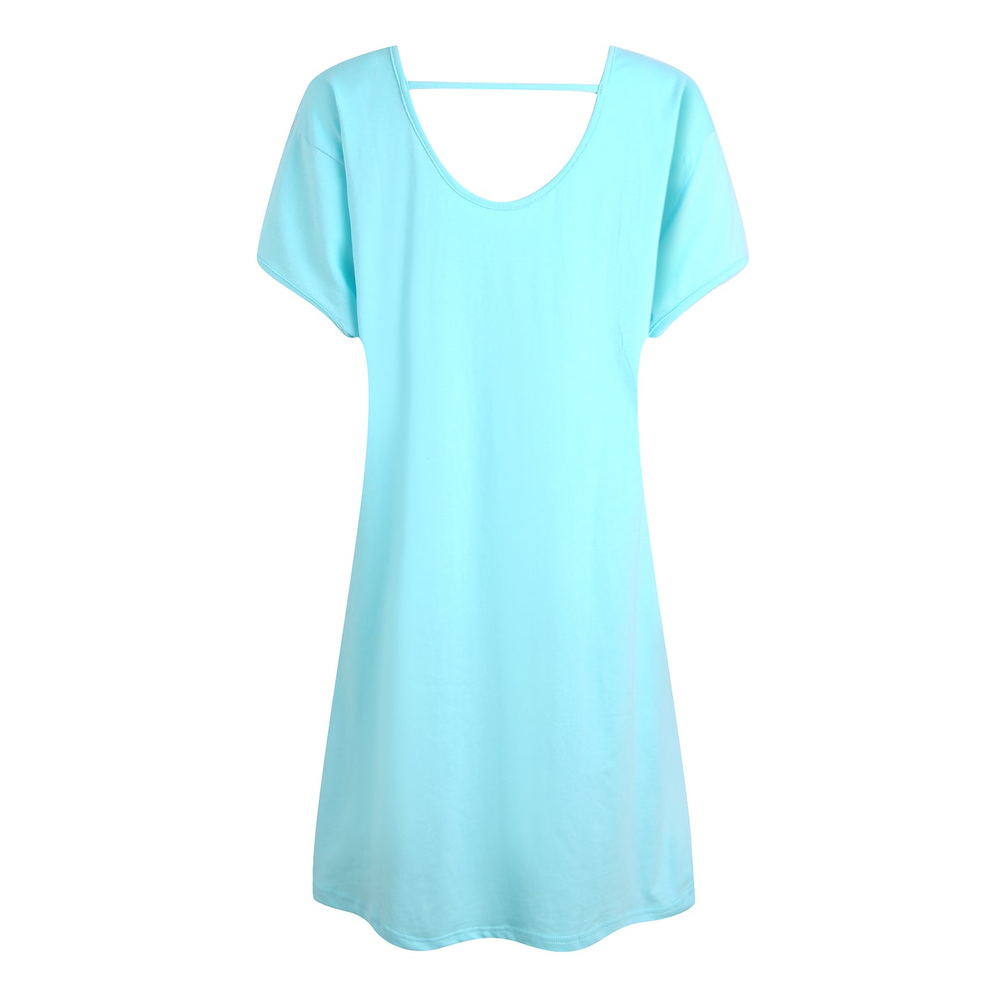 Richie House Nightgowns Women Summer Sleepshirt Sexy Back Short Sleeve Pajama Shirt Nightdress RHW4049