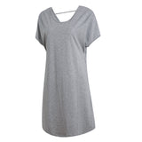 Richie House Nightgowns Women Summer Sleepshirt Sexy Back Short Sleeve Pajama Shirt Nightdress RHW4049