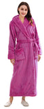RH Robe Womens Long Hooded Bathrobe Plush Fleece Winter Sleepwear S-XL RHWN2233