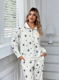 Richie House Women's Pajama Set 2-Piece Sleepwear Lounge Long Sleeve Zip PJ Set RHW4038