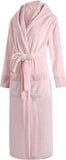 Richie House Long Hooded Robe For Womens Soft Premium Flannel Fleece Bathrobe RHW2823