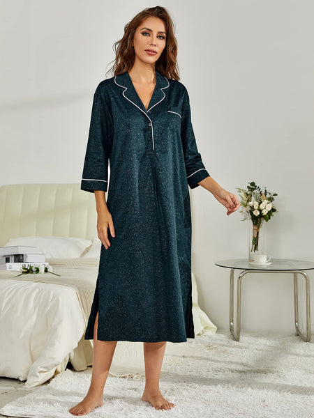 Richie House Women's Nightshirt Cotton Nightgown Sleepwear Pajama Dress RHW4059