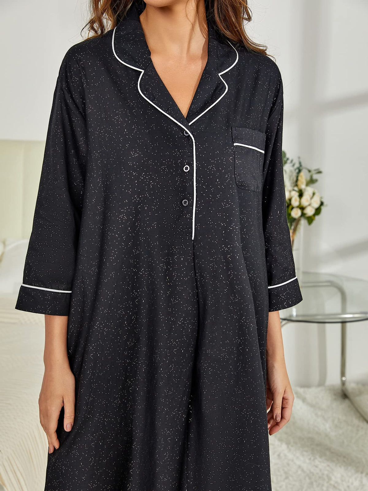Richie House Women's Nightshirt Cotton Nightgown Sleepwear Pajama Dress RHW4059