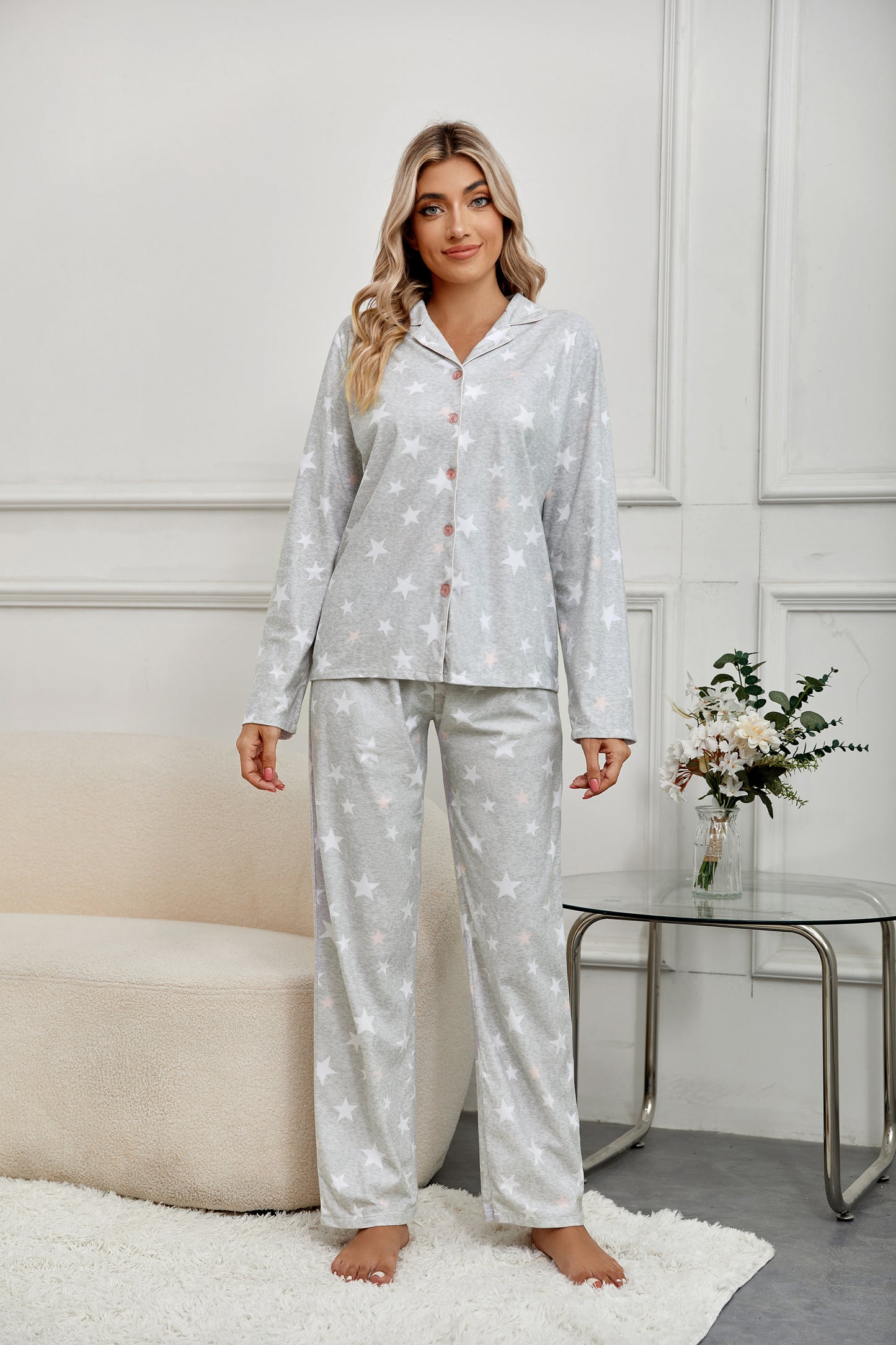 Richie House Women's Printed Flannel Two-Piece Set Pajama Size S-XL RHW2843