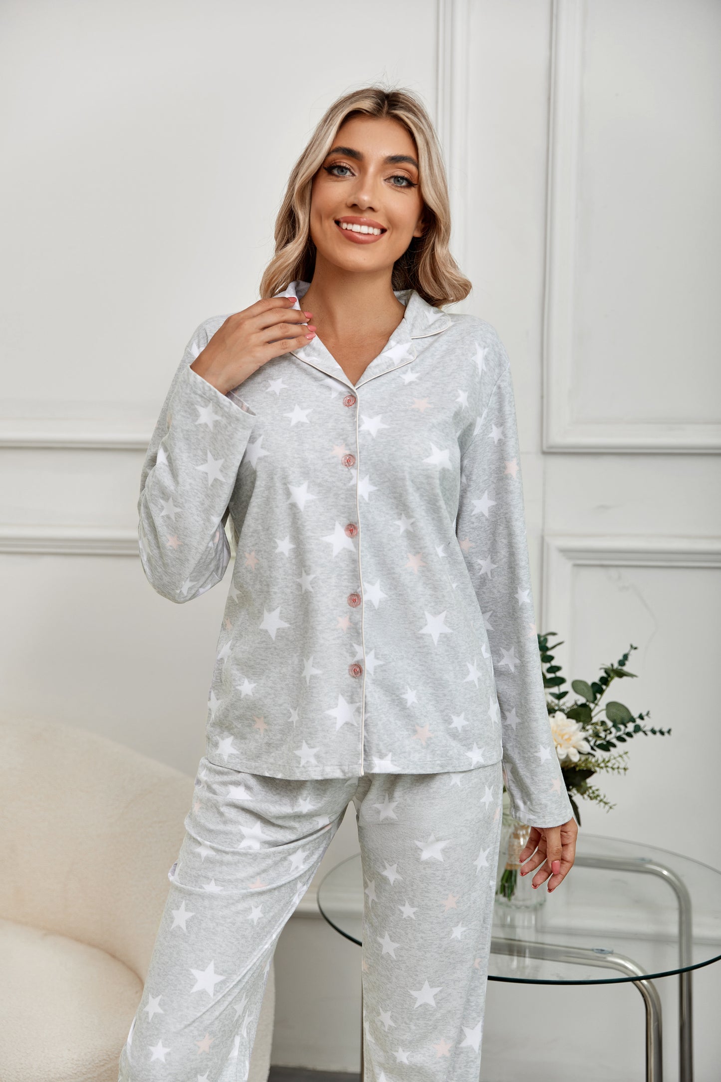 Richie House Women's Printed Flannel Two-Piece Set Pajama Size S-XL RHW2843