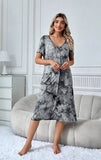 RH Womens Sleepwear Short Nightgown Button Down Pajama Nightshirt Housedress S-XXL RHW2896