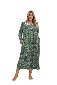 Richie House RH Nightgown Women's Long Sleeve Sleepwear Full Length Nightshirt Cotton Sleep Gowns RHW4058