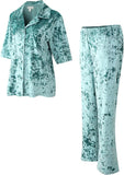 Richie House Women's Velvet Pajama Set Soft Pjs with Pockets Top and Leg Pants Lounge S-3XL RHW4095