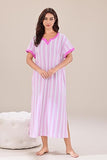 Richie House Women's Full Length Short Sleeve Soft Cotton Nightgown Housedress Sleepdress RHW4102