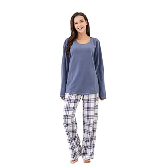 Richie House Women's Soft & Warm Lightweight Fleece Printed Comfy Long Sleep-Lounge Pajama Set Size S-XL RHW2857