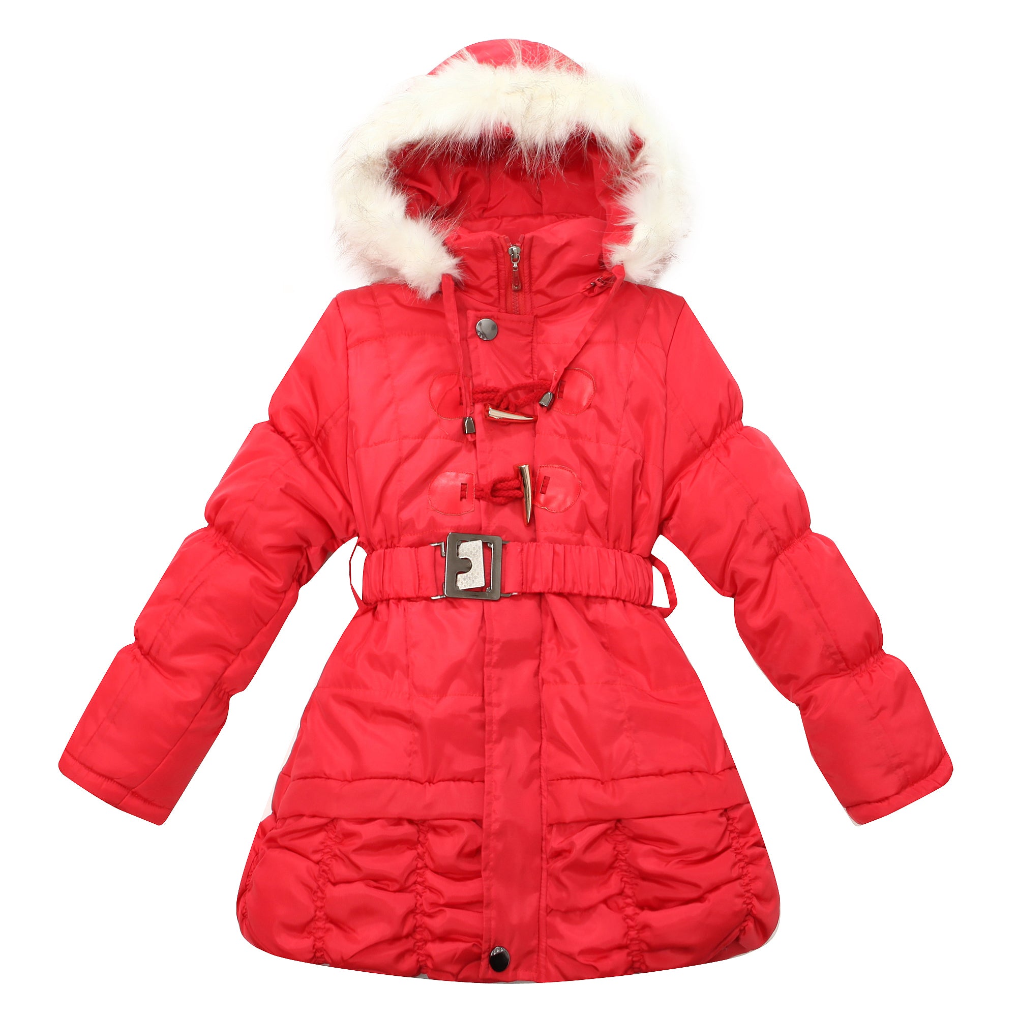 Red ski jacket with fur hood online