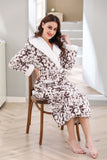 Richie Women's Polka Long Hooded Robe Collared Sleepwear Housecoat RHW2882