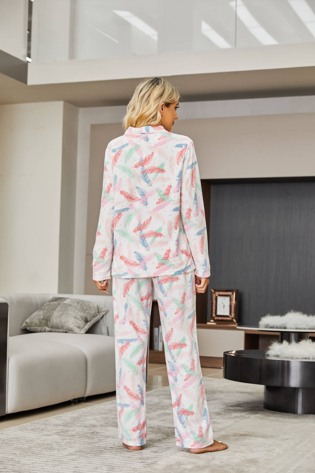 RH Pajamas Women Printed Sleepwear Button Down Lounge Soft Summer