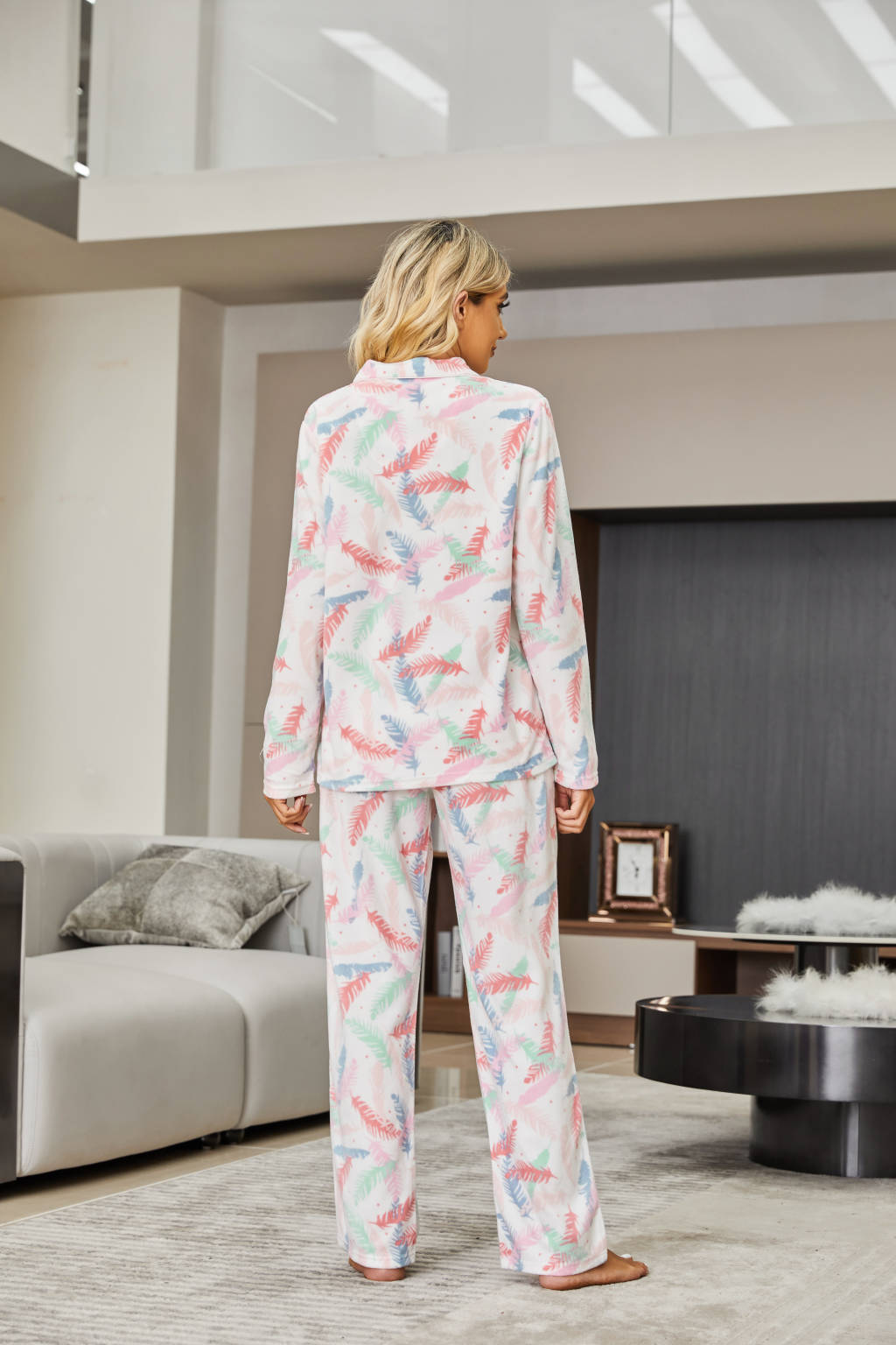 RH Pajamas Women Printed Sleepwear Button Down Lounge Soft