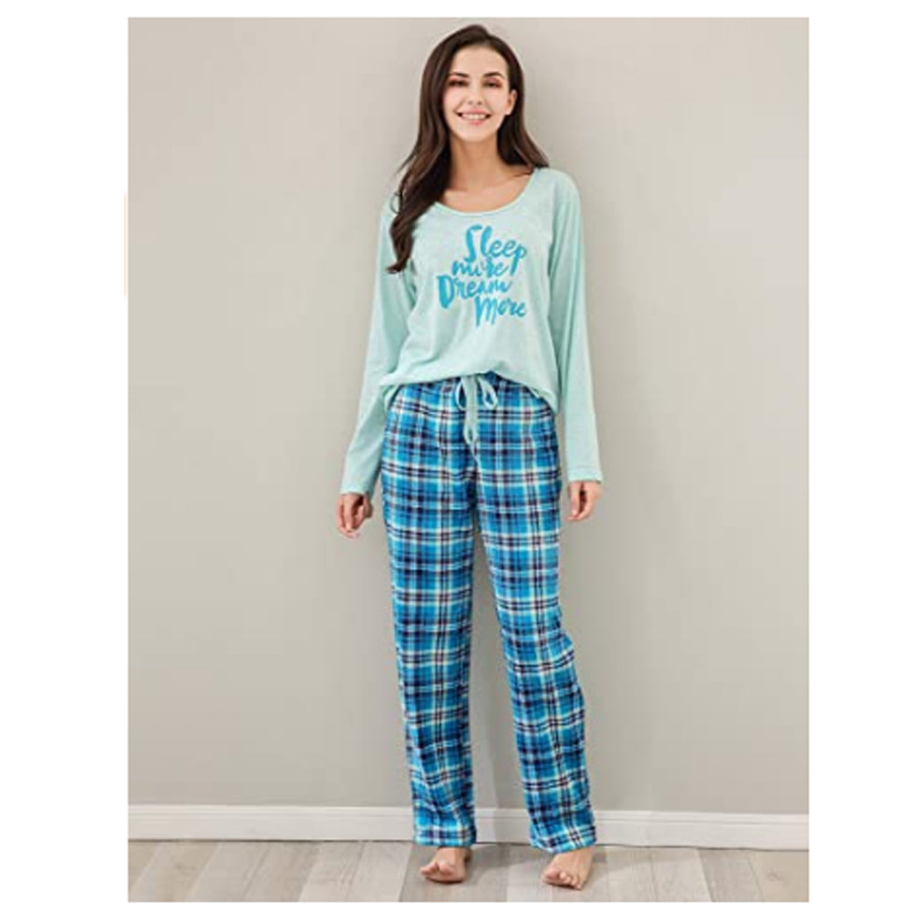 Richie House Women's Two-Piece Printed Comfy Fleece Long Sleep-Lounge Sleepwear Set Size S-XL RHW2864