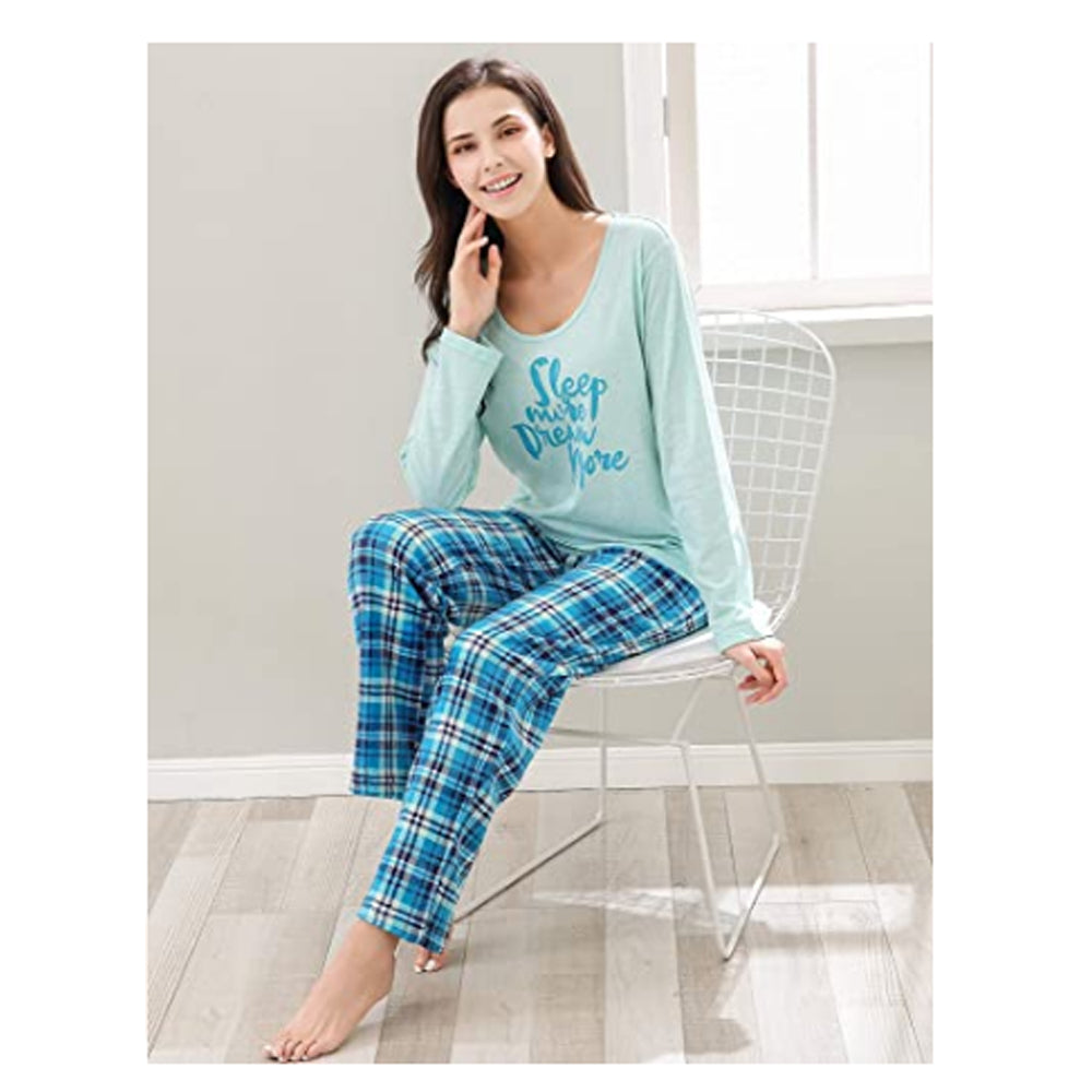 Richie House Women's Two-Piece Printed Comfy Fleece Long Sleep-Lounge Sleepwear Set Size S-XL RHW2864