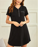 Richie House New Ladies Nightdress Short Sleeve Buttons PJ Nightshirt Loungewear RHW2903
