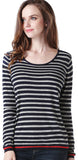 RH Women's Long Sleeve Striped Sweater Pullover Lightweight Top Outwear RH2052