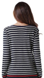 RH Women's Long Sleeve Striped Sweater Pullover Lightweight Top Outwear RH2052