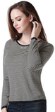 RH Women's Long Sleeve Striped Sweater Pullover Lightweight Top Outwear RH2056