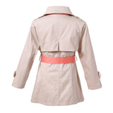 Richie House Kids Girls Classy 100% Cotton Long Trench Coat Ribbon Jacket Bow Dress RH2105