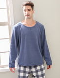 RH Men’s Cotton Long Sleeve Two Piece Plaid Pyjama Set Sleepwear Lounge RHM2857