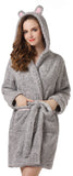 RH Women’s Deluxe Belted Hooded Ears Robe Lounge Sleep Bath Housecoat UNISIZE RHW2499