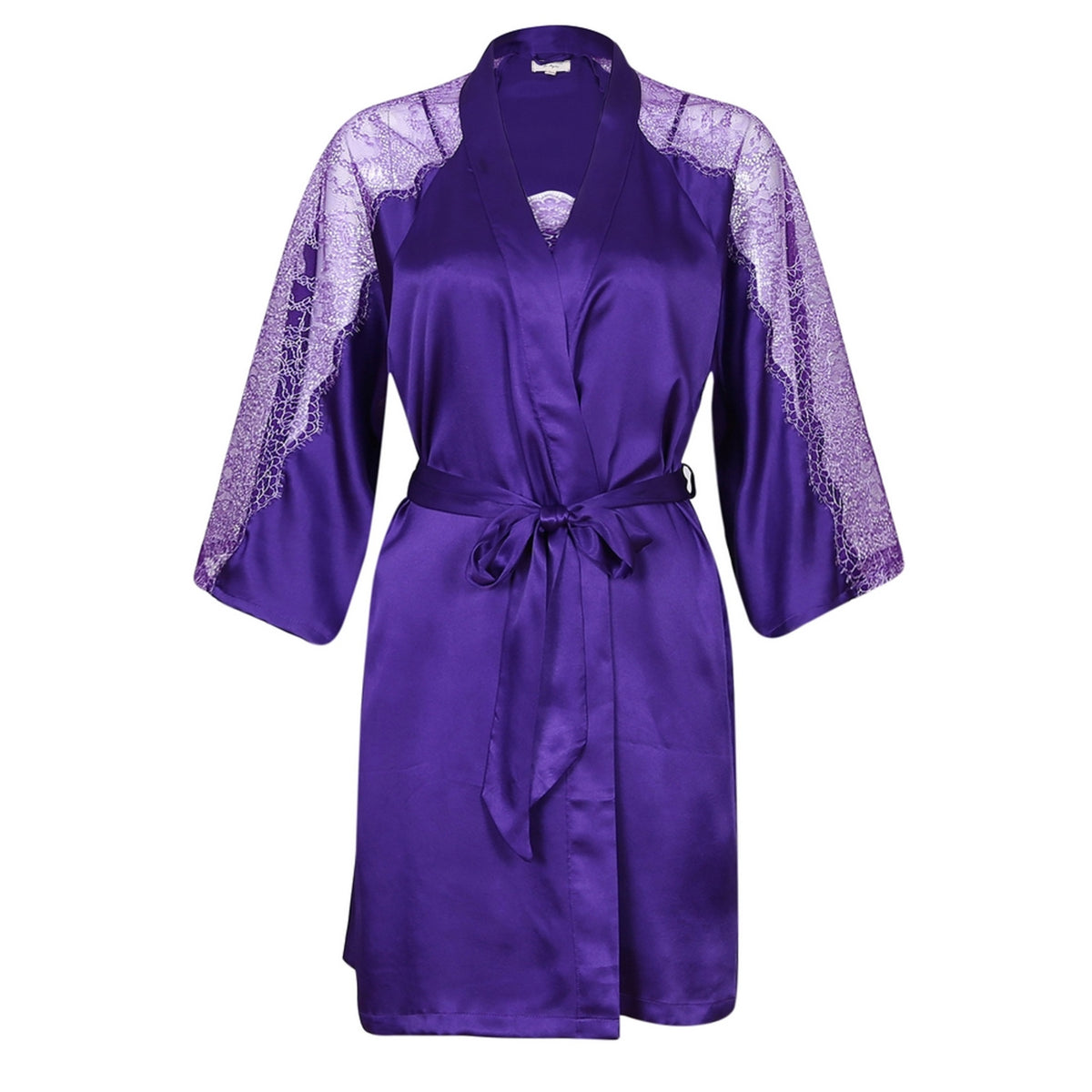 RH 2 Piece Set Robe Women Cami Sexy PJ Nightdress Satin Lace Lingerie ...