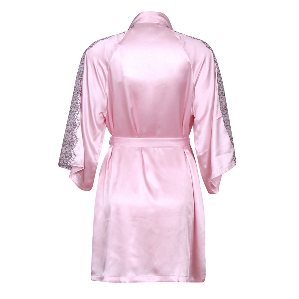 RH 2 Piece Set Robe Women Cami Sexy PJ Nightdress Satin Lace Lingerie RHW2591